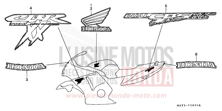 STRIPE/MARK (V-EXCEPT CM/W) for Super Blackbird CANDY GLORY RED-U (R101) from 1998
